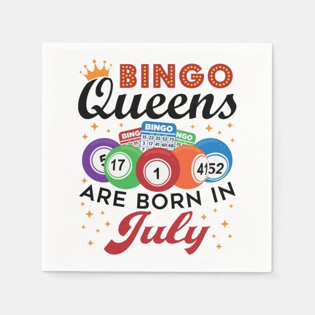Guardanapo De Papel Bingo Queens São Nasceres em julho (Frente)
