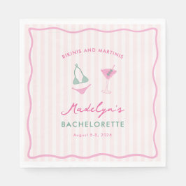 Guardanapo De Papel Biquínis Desenhados E Martinis Festa de Despedida 