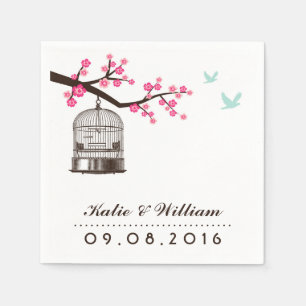 Guardanapo De Papel Bird Cage e Flor Paper Napkins para Casamento