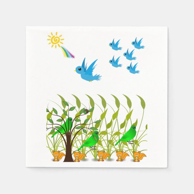 Guardanapo De Papel Bird Wildlife Napkin (Frente)
