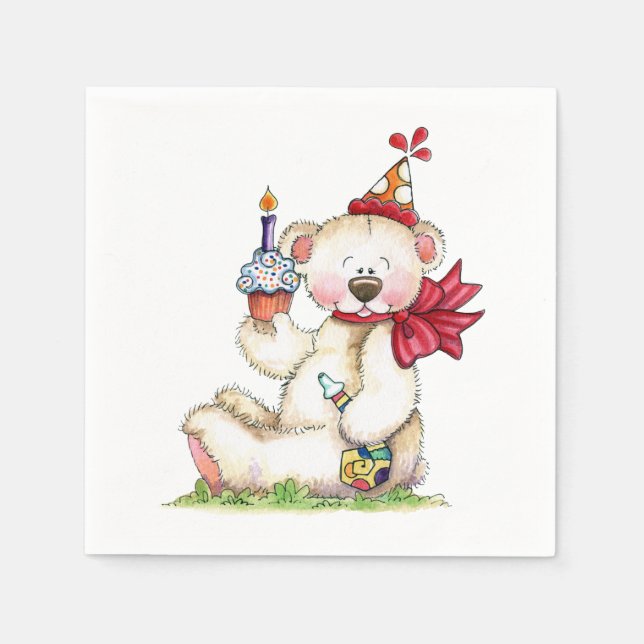 Guardanapo De Papel Birthday Bear (Frente)
