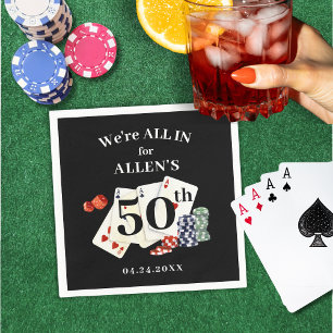 Guardanapo De Papel Birthday Casino Poker Vegas Personalizado