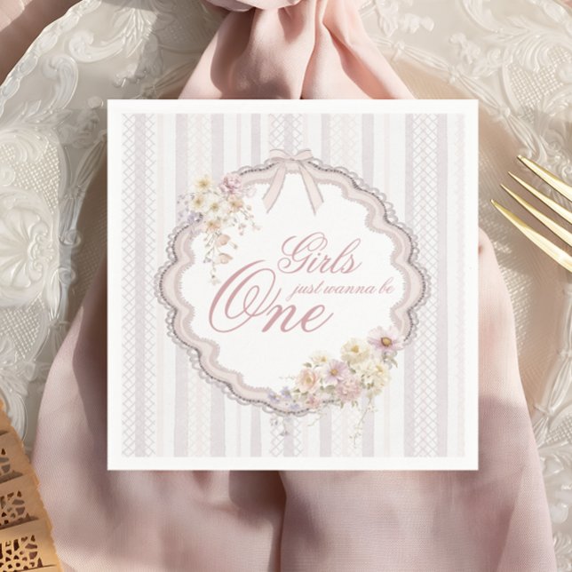 Guardanapo De Papel Birthday Floral Wildflower Gils Just Wanna be ONE (Criador carregado)