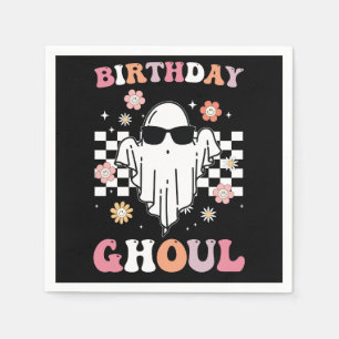Guardanapo De Papel Birthday Ghoul Ghost Halloween Groovy Retro