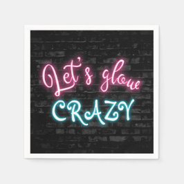 Guardanapo De Papel Birthday Neon Glow Sinal no Muro de Brick