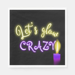 Guardanapo De Papel Birthday Neon Sign com Vela