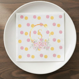 Guardanapo De Papel Birthday Paper Napkins Pink Watercolor Polka Dot