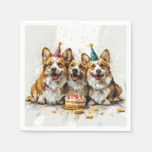 Guardanapo De Papel Birthday Pembroke Welsh Corgi Cães