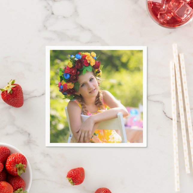 Guardanapo De Papel Birthday Personalized Photo Text Design Cocktail  (Insitu)