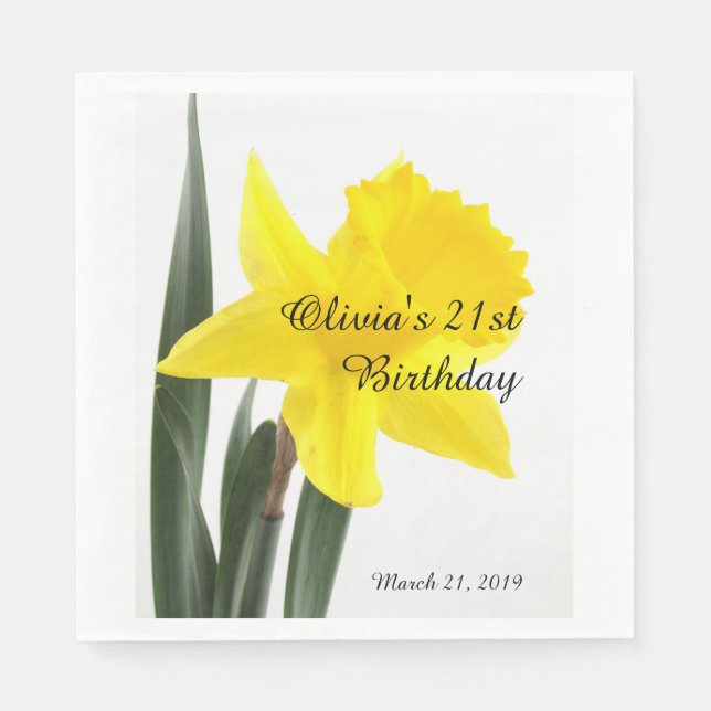 Guardanapo De Papel Birthday Yellow Narciso Daffodil (Frente)