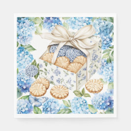 Guardanapo De Papel Biscoitos com Flores de Hortênsia