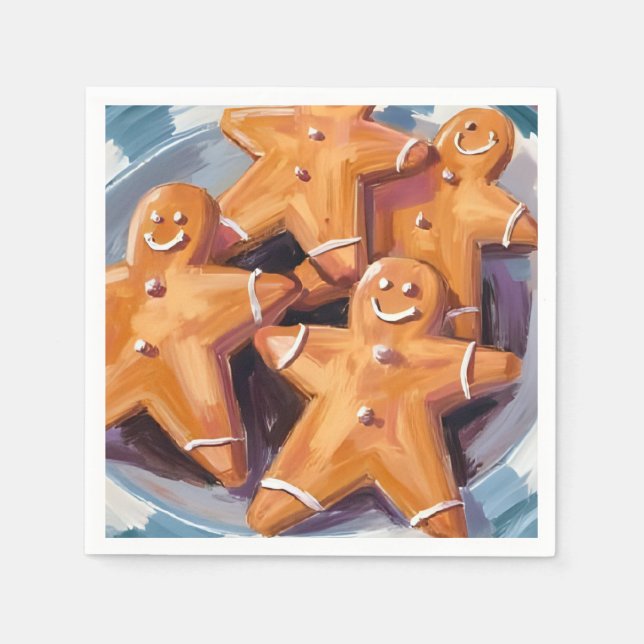 Guardanapo De Papel Biscoitos de Gingercake Man | Feliz Natal (Frente)