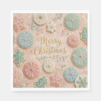 Guardanapo De Papel Biscoitos de Natal Pastel Feliz Natal Floco de Nev