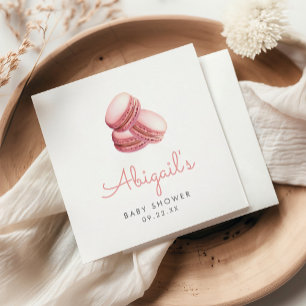 Guardanapo De Papel Biscoitos Macaron de Aquarela Rosa Churrasco de Be