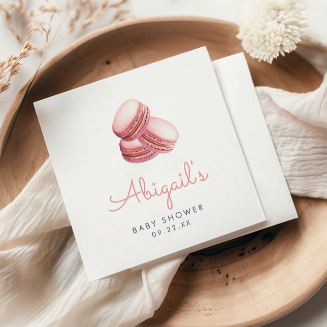 Guardanapo De Papel Biscoitos Macaron de Aquarela Rosa Churrasco de Be (Criador carregado)