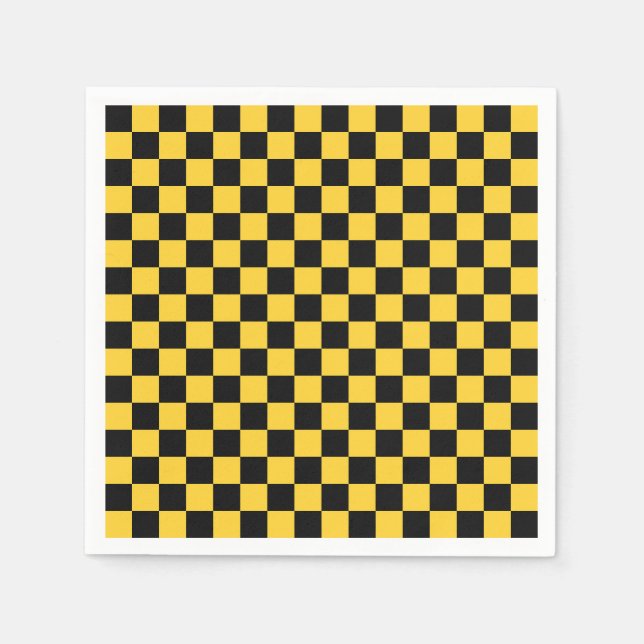 Guardanapo De Papel Black and gold checkerboard pattern (Frente)