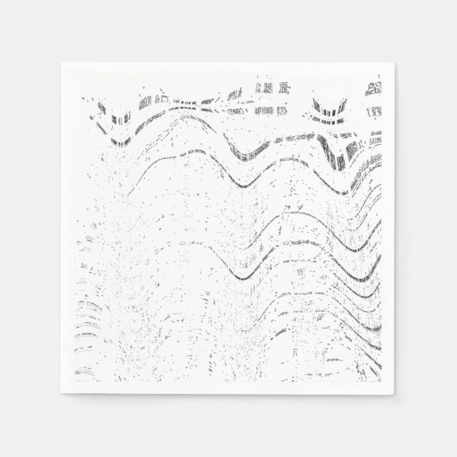 Guardanapo De Papel Black And White Abstract Swirl Rustic Wedding (Frente)