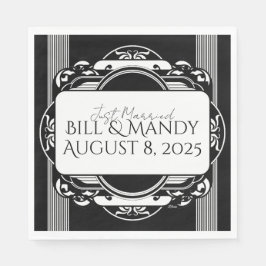 Guardanapo De Papel Black and White Art Deco Vintage