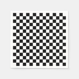 Guardanapo De Papel Black and white checkerboard pattern 