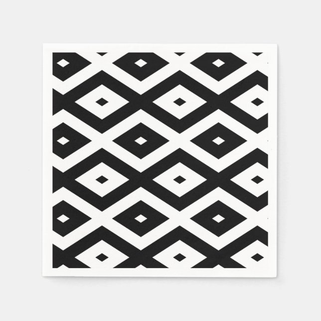 Guardanapo De Papel Black and white diamond pattern (Frente)
