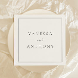 Guardanapo De Papel Black and White Minimalist Modern Wedding