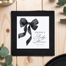 Guardanapo De Papel Black Bow Baby Shower