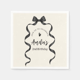 Guardanapo De Papel Black Bow Birthday Any Age 