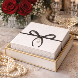 Guardanapo De Papel Black Bow With Pearl Old Money Style Bridal Shower
