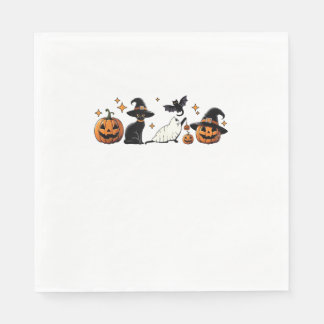 Guardanapo De Papel Black Cat Halloween Pumpkin Boo Ghost Witch Spooky