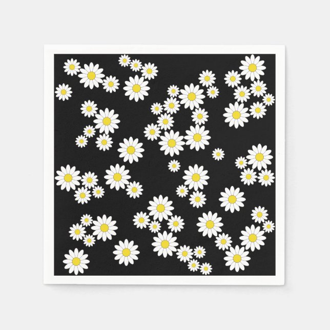 Guardanapo De Papel Black Daisy Paper Napkins (Frente)