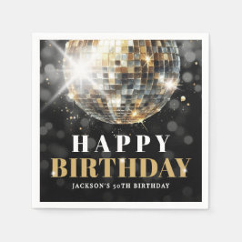 Guardanapo De Papel Black Gold 50th Birthday Party