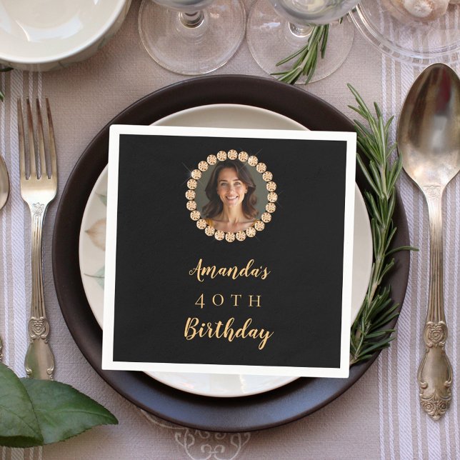 Guardanapo De Papel Black gold photo diamonds (Criador carregado)