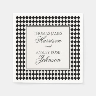 Guardanapo De Papel Black Harlequin Checkered Wedding