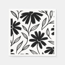 Black Ink Daisies Boho Chá de Noiva