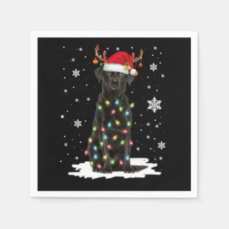 Guardanapo De Papel Black Lab Labrador Árvore de Natal Light Pajama Do