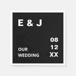 Guardanapo De Papel Black Modern Wedkins