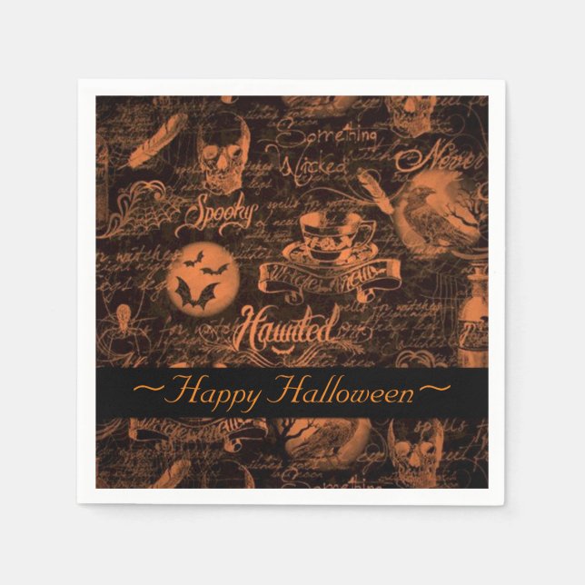 Guardanapo De Papel Black & Orange Hauneen Napkins (Frente)