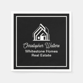 Guardanapo De Papel Black Real Estate Company Custom Realtor Party