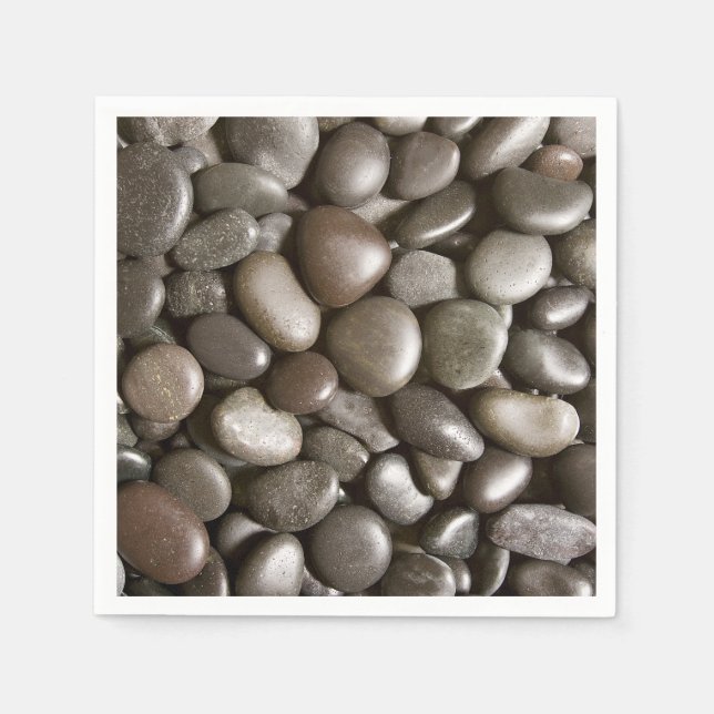 Guardanapo De Papel Black River Rock Nature Zen Pebble (Frente)