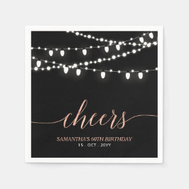 Guardanapo De Papel Black & Rose Gold | Festa de Aniversário Adulta El