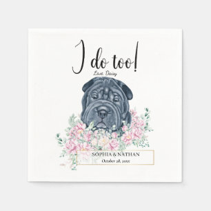 Guardanapo De Papel Black Shar Pei Dog Casamento Cocktail Napkins