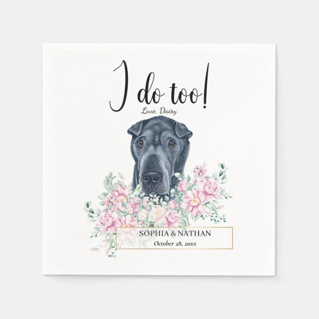 Guardanapo De Papel Black Shar Pei Dog Casamento Cocktail Napkins (Frente)