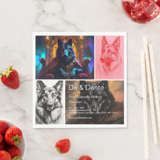 Guardanapo De Papel Black Shepherd Dog Paper Napkin