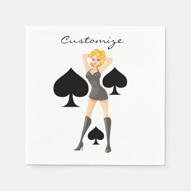 Guardanapo De Papel Black Spades Blona Queen Thunder_Cove (Frente)