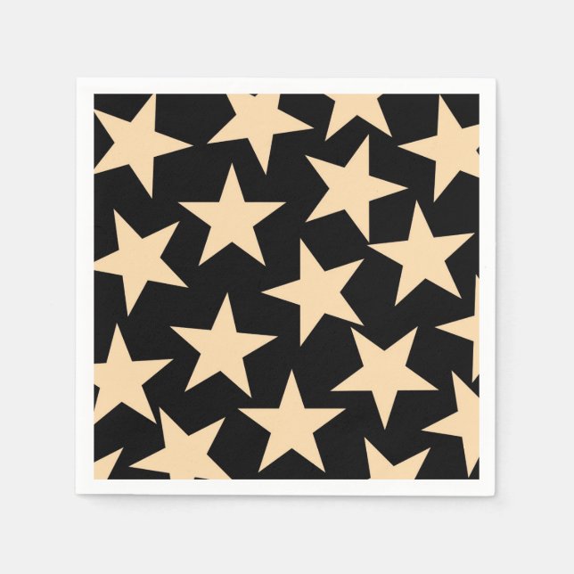 Guardanapo De Papel Black Stars Napkin para sofisticado decoração de M (Frente)