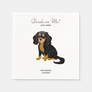 Guardanapo De Papel Black Tan Cavalier Casamento Cocktail Napkins