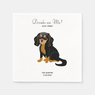 Guardanapo De Papel Black Tan Cavalier Casamento Cocktail Napkins