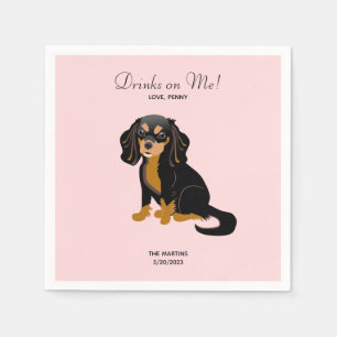 Guardanapo De Papel Black Tan Cavalier Casamento Cocktail Napkins