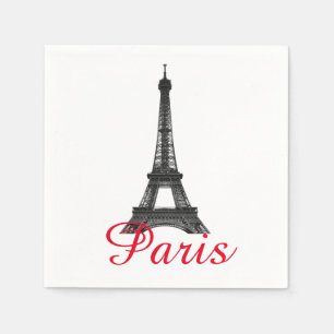 Guardanapo De Papel Black White Eiffel Tower Paris Love City Viagem