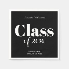 Guardanapo De Papel Black White Graduation Party Napkins Customizable